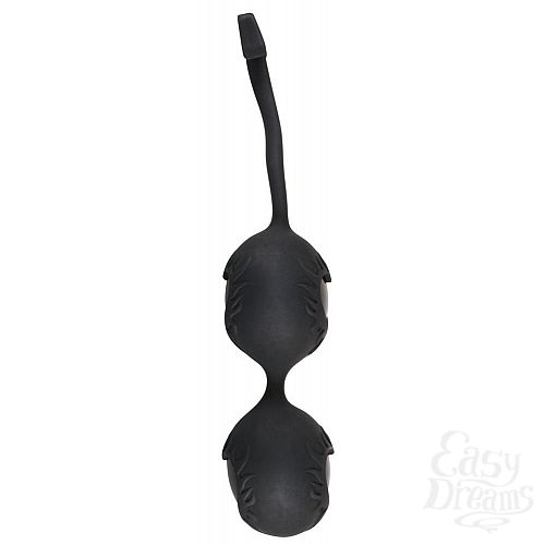 Фотография 3:  Чёрные вагинальные шарики с сердечками BLACK VELVETS Фотография 3  Чёрные вагинальные шарики с сердечками BLACK VELVETS