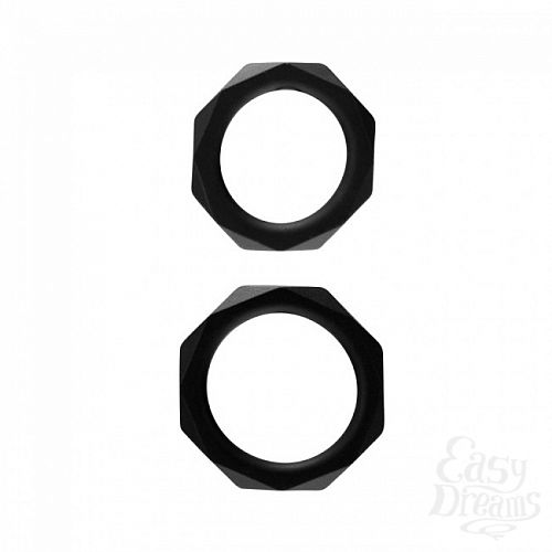  2    Rock Rings The Cocktagon ll 2 Pack Black