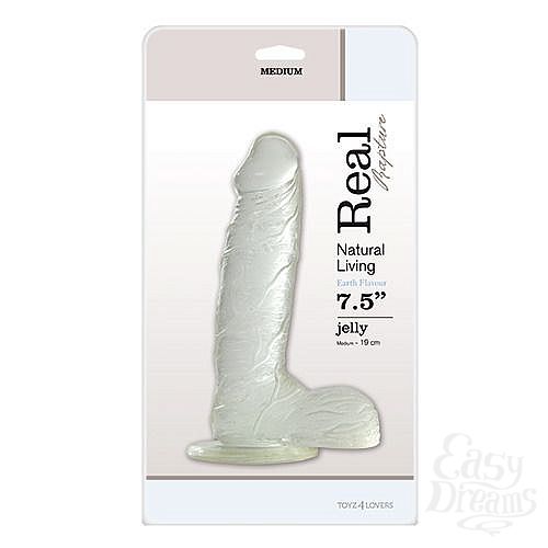  2    JELLY DILDO REAL RAPTURE CLEAR 7.5 - 19 .