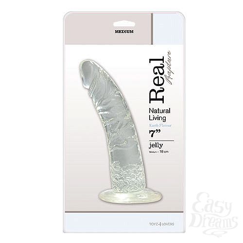  2      JELLY DILDO REAL RAPTURE CLEAR - 18 .