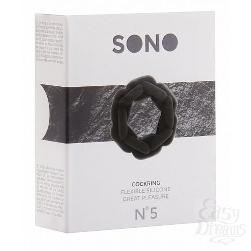 Фотография 2:  Чёрное эрекционное кольцо SONO  5  Фотография 2  Чёрное эрекционное кольцо SONO  5