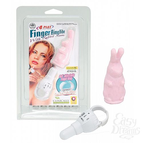  2    4PLAY FINGER RING VIBE RABBIT PINK