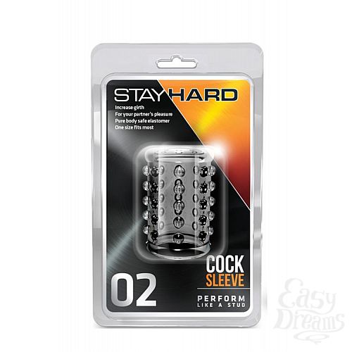 ���������� 2  ���������� ������� �� ����� � ��������� STAY HARD COCK SLEEVE 02 CLEAR