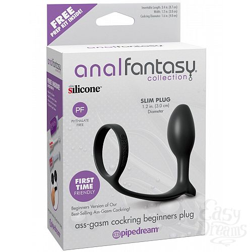 ���������� 6  �������� ������ � ����������� ������� Ass-Gasm Cockring Beginners Plug
