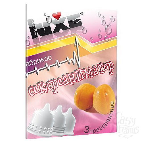 Фотография 1:  Презервативы Luxe Trio  Сексреаниматор  с ароматом абрикоса - 3 шт. Фотография 1:  Презервативы Luxe Trio  Сексреаниматор  с ароматом абрикоса - 3 шт.