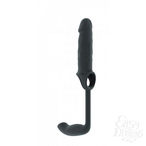 Фотография 1:  Серая насадка с анальным стимулятором Stretchy Penis Exten and Plug No.34 Фотография 1:  Серая насадка с анальным стимулятором Stretchy Penis Exten and Plug No.34