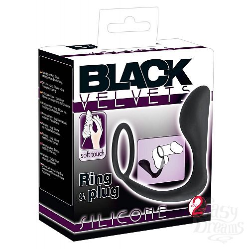 Фотография 5:  Чёрное эрекционное кольцо с анальной пробкой Black Velvets Ring   Plug Фотография 5  Чёрное эрекционное кольцо с анальной пробкой Black Velvets Ring   Plug