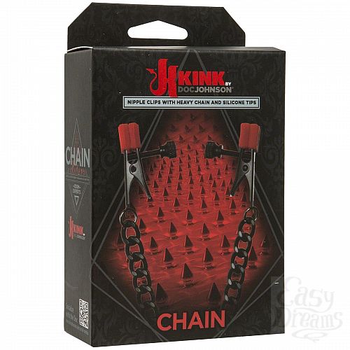  2     Kink Nipple Clips with Heavy Chain and Silicone Tips
