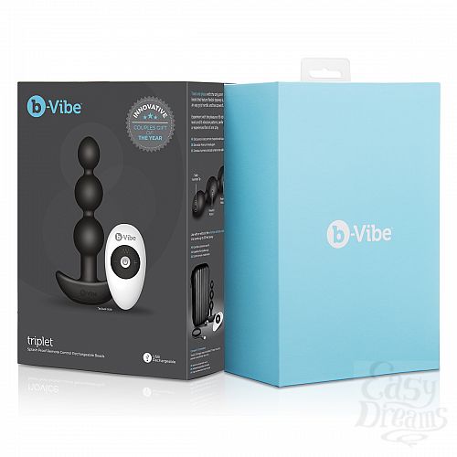  5   -  2  B-Vibe Triplet Anal Beads BLACK