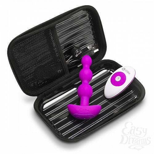  6   -  2  B-Vibe Triplet Anal Beads FUCHSIA