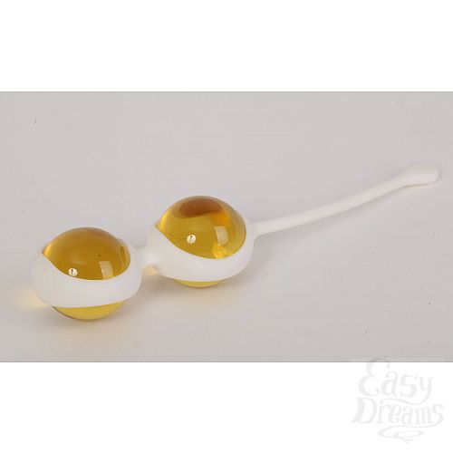 Фотография 1:  Желтые вагинальные шарики в силиконовой оболочке Фотография 1:  Желтые вагинальные шарики в силиконовой оболочке