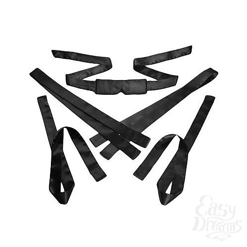 2       Bordeaux 5 Piece Satin Bondage Set