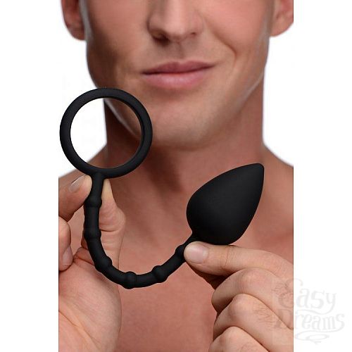 Фотография 3:  Эрекционное кольцо с каплевидной анальной пробкой Imbed Silicone Anal Plug and Cock Ring Фотография 3  Эрекционное кольцо с каплевидной анальной пробкой Imbed Silicone Anal Plug and Cock Ring