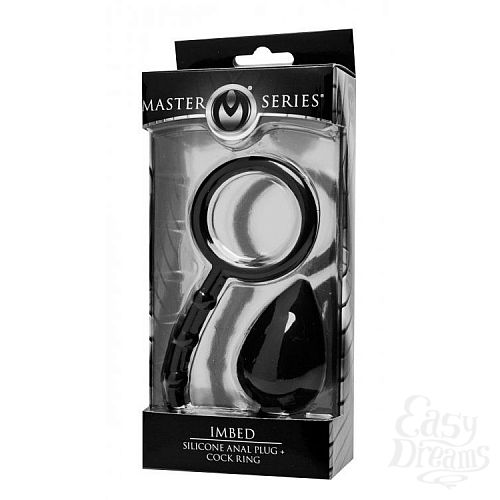 Фотография 4:  Эрекционное кольцо с каплевидной анальной пробкой Imbed Silicone Anal Plug and Cock Ring Фотография 4  Эрекционное кольцо с каплевидной анальной пробкой Imbed Silicone Anal Plug and Cock Ring