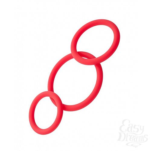 Фотография 1:  Набор из 3 красных эрекционных колец различного диаметра Фотография 1:  Набор из 3 красных эрекционных колец различного диаметра