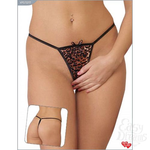 Фотография 1:  Леопардовые трусики-стринги с доступом Фотография 1:  Леопардовые трусики-стринги с доступом