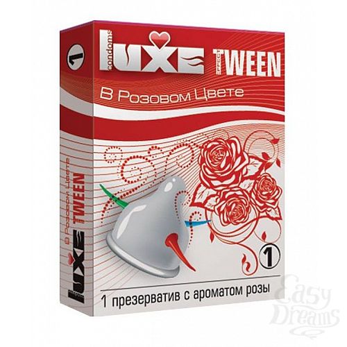 Фотография 1:  Презерватив Luxe Tween  В розовом цвете  с ароматом розы - 1 шт. Фотография 1:  Презерватив Luxe Tween  В розовом цвете  с ароматом розы - 1 шт.