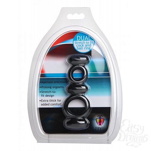Фотография 3:  Двойное эрекционное кольцо Dual Stretch To Fit Cock and Ball Ring Фотография 3  Двойное эрекционное кольцо Dual Stretch To Fit Cock and Ball Ring