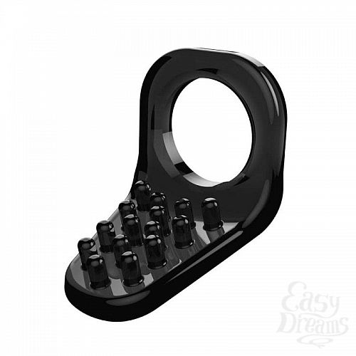 Фотография 1:  Чёрное эрекционное кольцо с щеточкой Фотография 1:  Чёрное эрекционное кольцо с щеточкой