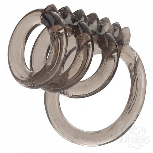 Фотография 1:  Насадка на пенис и мошонку из 4 колец Фотография 1:  Насадка на пенис и мошонку из 4 колец