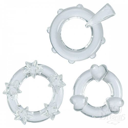 Фотография 1:  3 прозрачных эрекционных колечка MAGIC C-RINGS Фотография 1:  3 прозрачных эрекционных колечка MAGIC C-RINGS