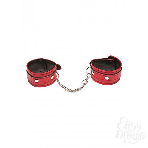  2   X-PLAY LOVE CHAIN ANKLE CUFFS RED 2069XP