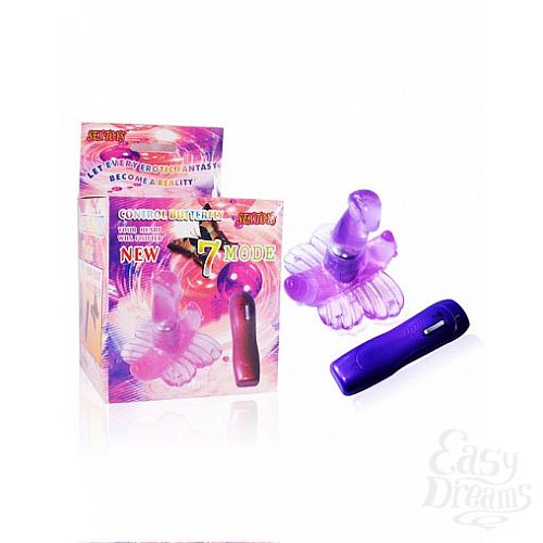 Фотография 1:  7-функциональный клиторальный стимулятор с вибрацией в виде бабочки Фотография 1:  7-функциональный клиторальный стимулятор с вибрацией в виде бабочки