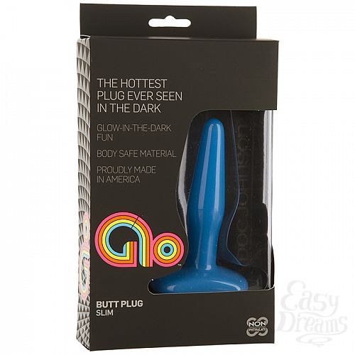  2  Glo - Slim Anal Plug - Blue