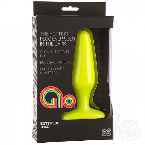  2  Glo - Thick Anal Plug - Yellow