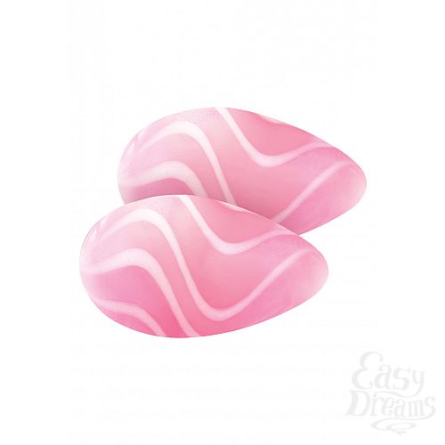  2   CRYSTAL GLASS EGGS PINK NSN-0703-14