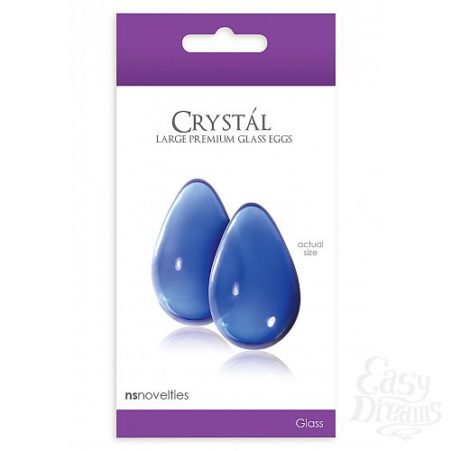  1:   CRYSTAL LARGE GLASS EGGS BLUE NSN-0703-27