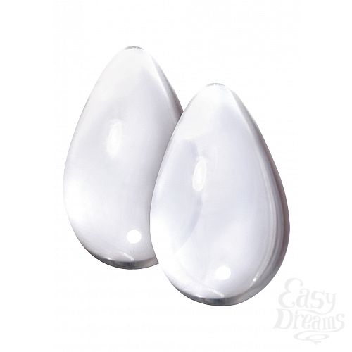  2   CRYSTAL LARGE GLASS EGGS CLEAR NSN-0703-21