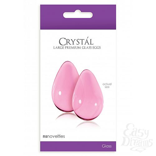  1:   CRYSTAL LARGE GLASS EGGS PINK NSN-0703-24