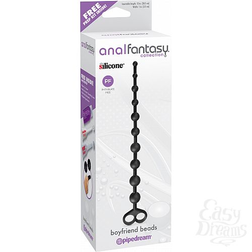  1:    Anal Fantasy Collection Boyfriend Beads Black 465123PD