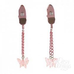 Розовые клипсы для сосков Bitchy Butterflies с бабочками  Розовые клипсы для сосков Bitchy Butterflies с бабочками