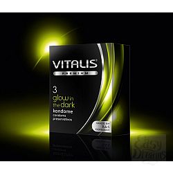 Светящиеся в темноте презервативы VITALIS premium №3 Glow in the dark - 3 шт.  Светящиеся в темноте презервативы VITALIS premium №3 Glow in the dark - 3 шт.