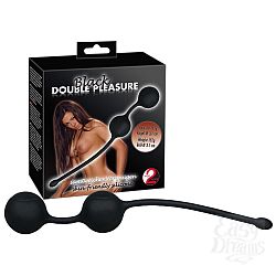 Чёрные силиконовые вагинальные шарики на сцепке  Чёрные силиконовые вагинальные шарики на сцепке