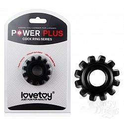 Чёрное эрекционное кольцо для пениса Power Plus  Чёрное эрекционное кольцо для пениса Power Plus