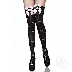 Чулки пиратки с черепами Le Frivole, One Size, Черный  Чулки пиратки с черепами Le Frivole, One Size, Черный