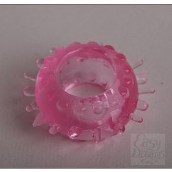Розовое эрекционное кольцо с пупырышками  Розовое эрекционное кольцо с пупырышками