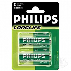   C Philips Longlife R14 2 