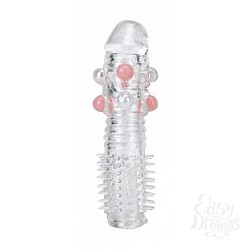 Прозрачная насадка на фаллос с усиками для стимуляции Прозрачная насадка на фаллос с усиками для стимуляции