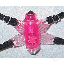 Вибростимулятор клитора водонепроницаемый на ремнях *Горячий цветок*  Вибростимулятор клитора водонепроницаемый на ремнях *Горячий цветок*